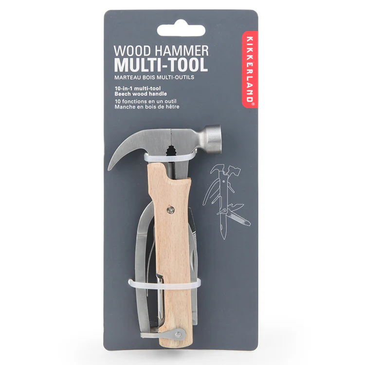 Outil multifonction marteau en bois