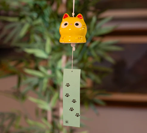 Cloche Furin Céramique Neko Blond