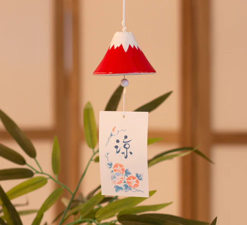 Cloche Furin Céramique Fuji Rouge