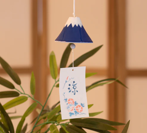 Cloche Furin Céramique Fuji Bleu