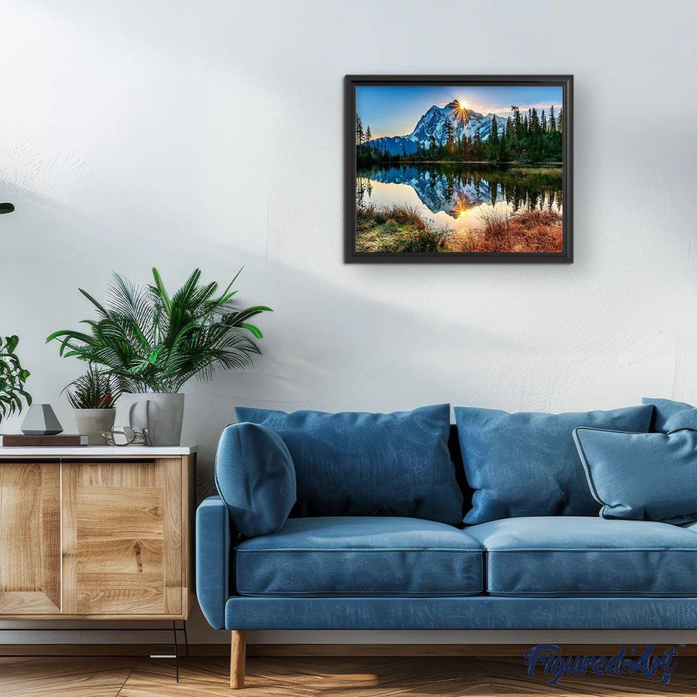 Peinture Numéros/ Lac et Reflet de Montagne