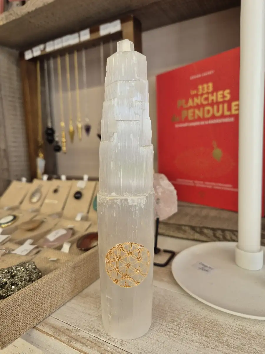Pièce Unique: Sélénite fleur de vie