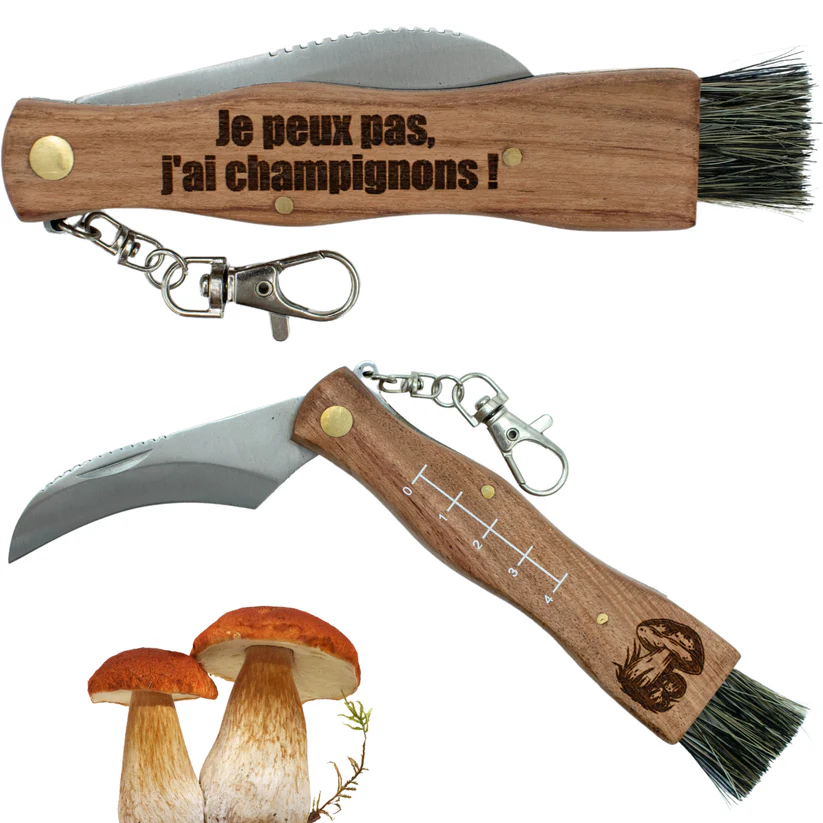 Couteau à champignons avec brosse intégrée – Je peux pas, j’ai champignons!